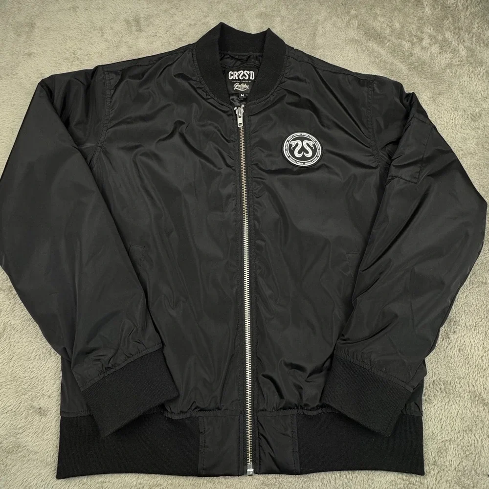CRSSD Bomber Jacket Mens Size M Black Excellent House x Techno Festival Utility